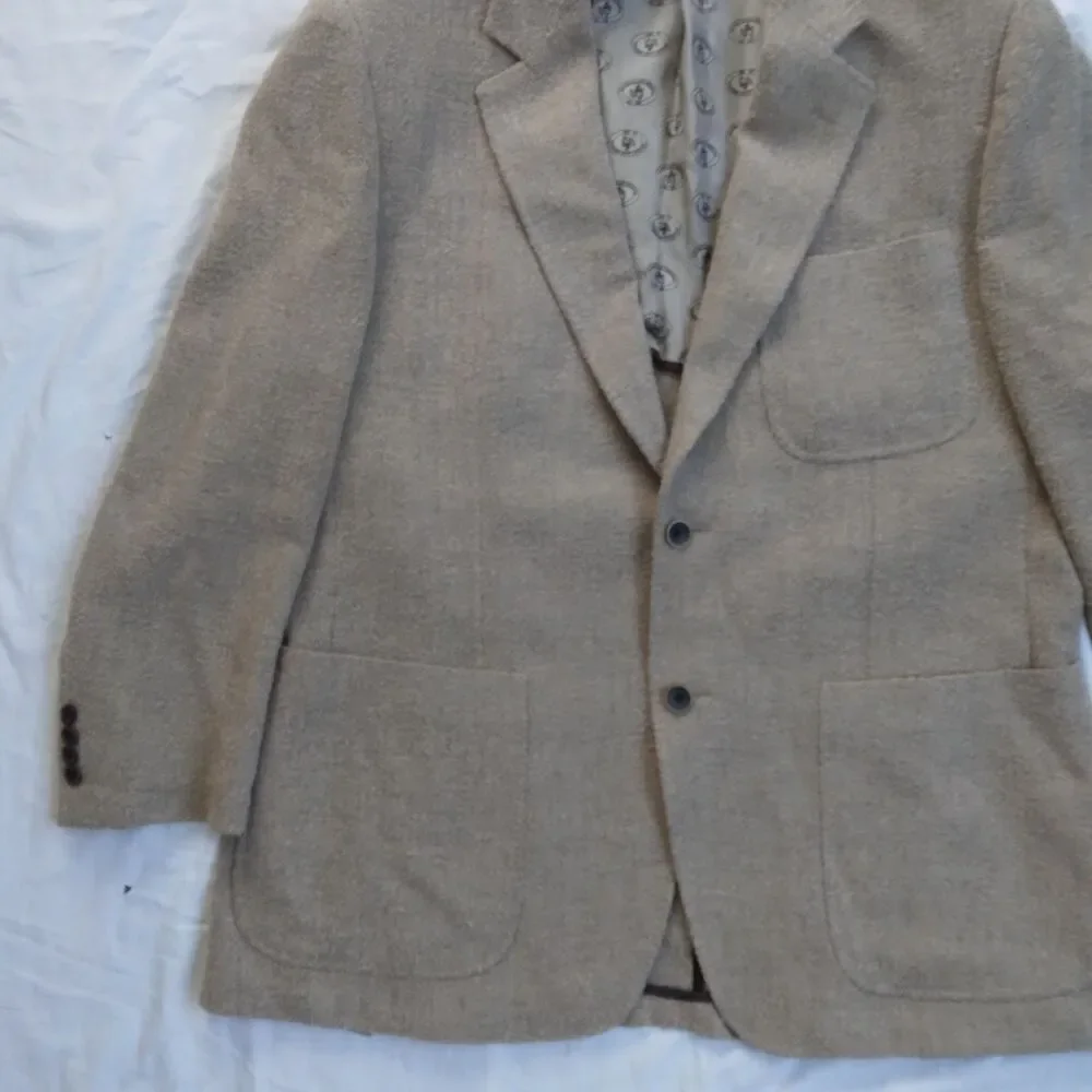 Nat Nast Blazer Sportscoat Beige 100% Silk Men's Size L - Picture 2 of 12